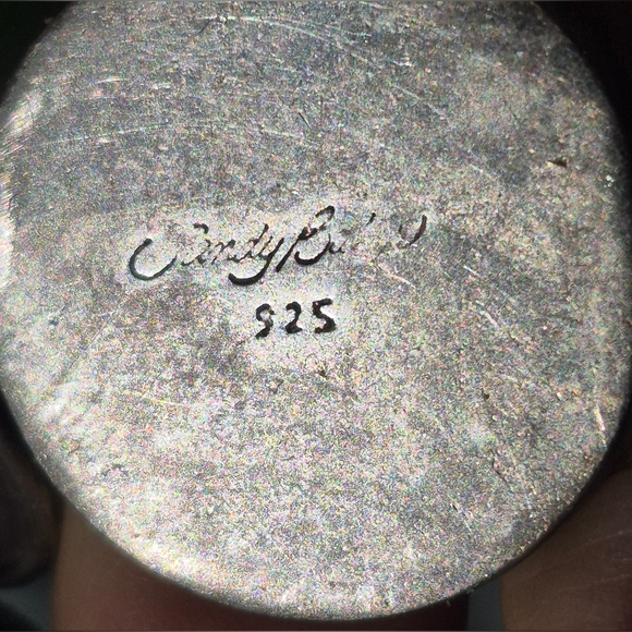 925 Silver&Multi-stoned vintage toggle bracelet made by Sandy Baker 8.268" - Picture 4 of 16